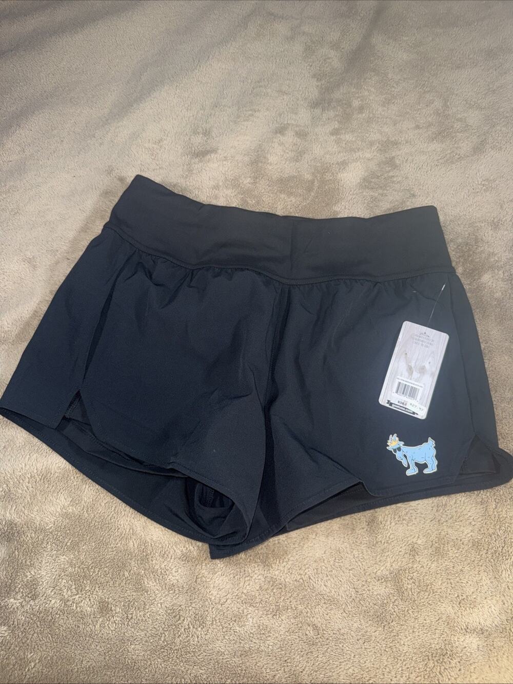 GOAT‎ USA Women's Athletic Shorts M Woven Black Built-In Liner Zip Pocket NWT